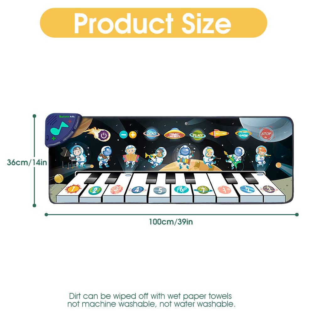 PATPAT Musical Mat for Kids, 6 Modes and 8 Sounds Music Piano Keyboard Mat, Dance Floor Space Star Musical Mat Toys Early Education Toys for Baby Girls Boys 1-3 Years Old (39.3'' *14.1'') PATPAT Musical Mat for Kids, 6 Modes and 8 Sounds Music Piano Keyboard Mat, Dance Floor Space Star Musical Mat Toys Early Education Toys for Baby Girls Boys 1-3 Years Old (39.3'' *14.1'')